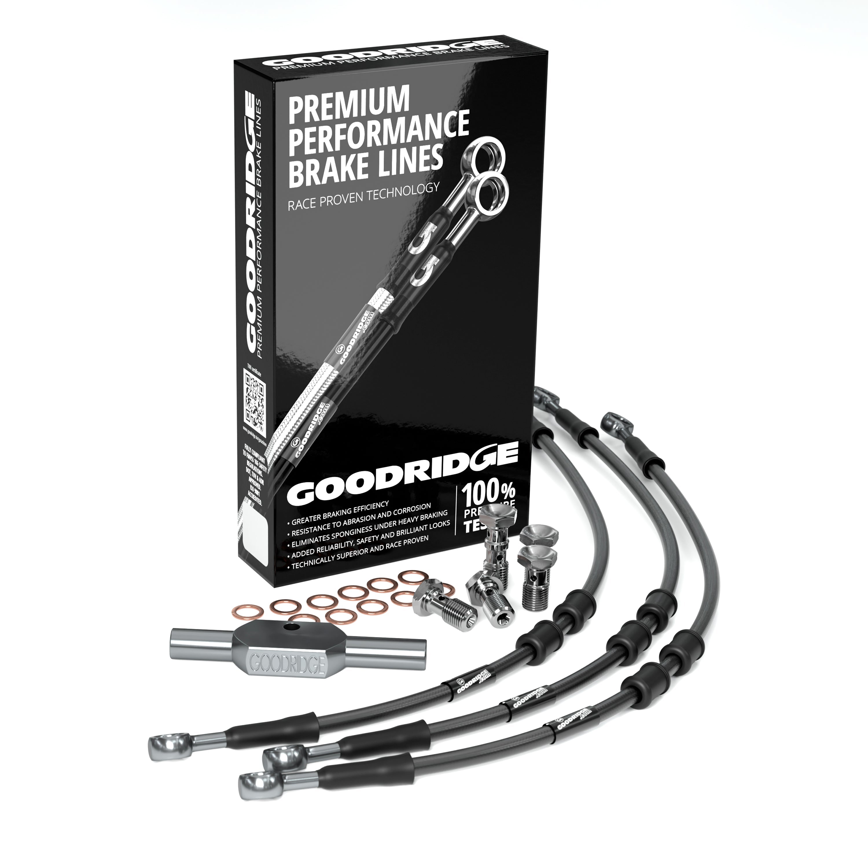 FRONT PERFORMANCE BRAKE HOSE KIT FOR HARLEY DAVIDSON FLHT ELECTRA GLIDE STANDARD (NO ABS) 08-10