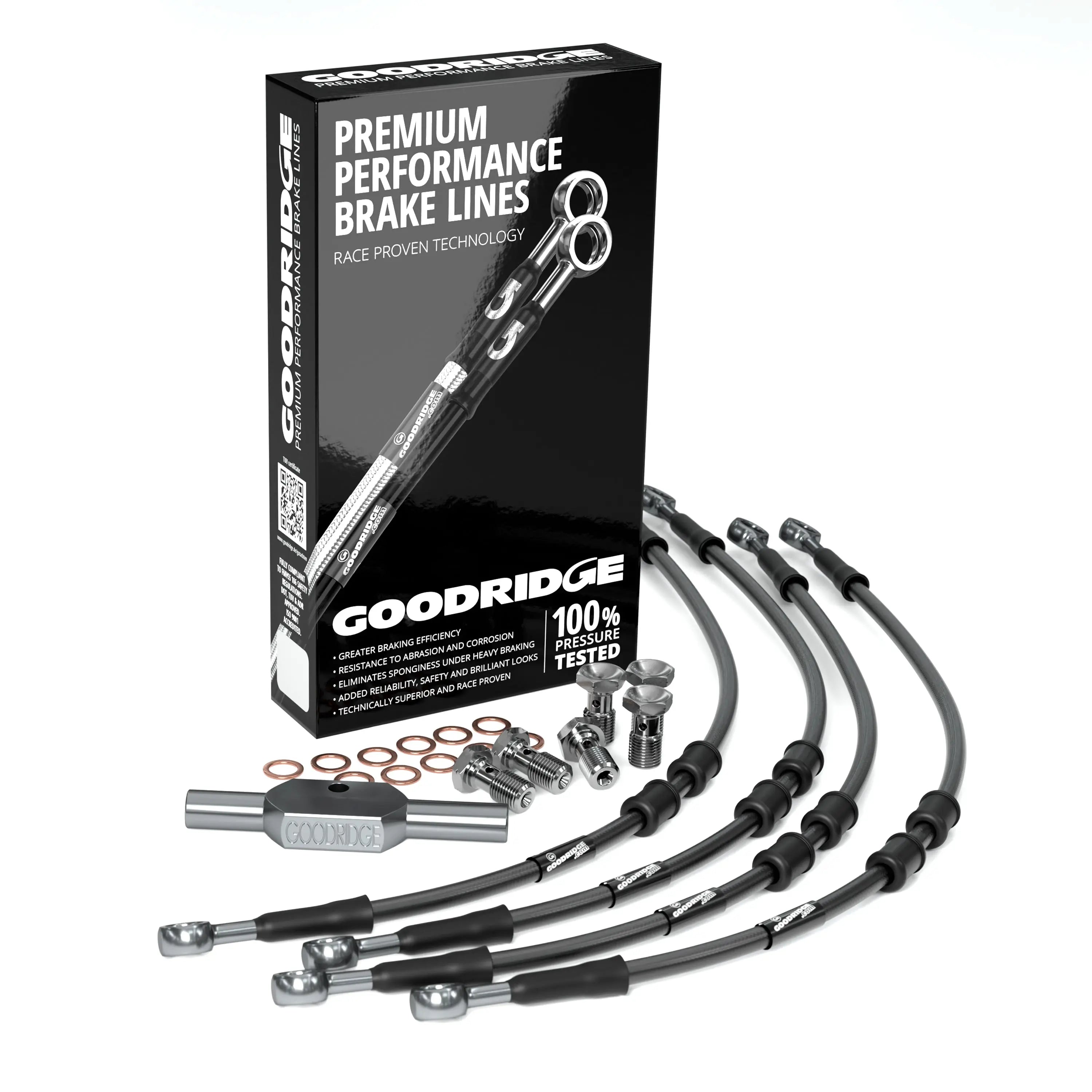 FRONT PERFORMANCE BRAKE HOSE KIT FOR HARLEY DAVIDSON FLHR ROAD KING (ABS) 08