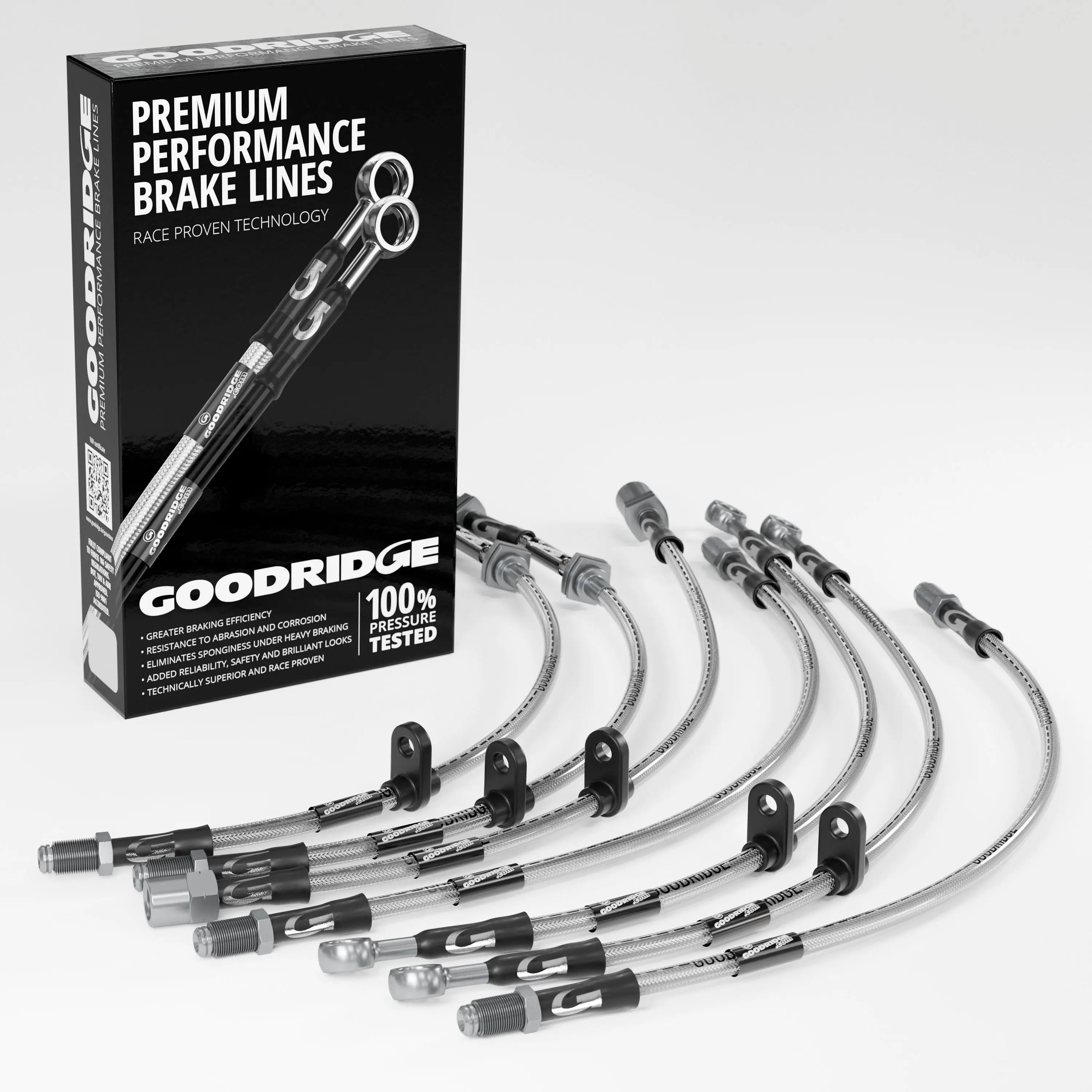 PERFORMANCE BRAKE HOSE KIT FOR NISSAN 350Z (NON-UK, NON-BREMBO) ALL VARIANTS 2003-2008