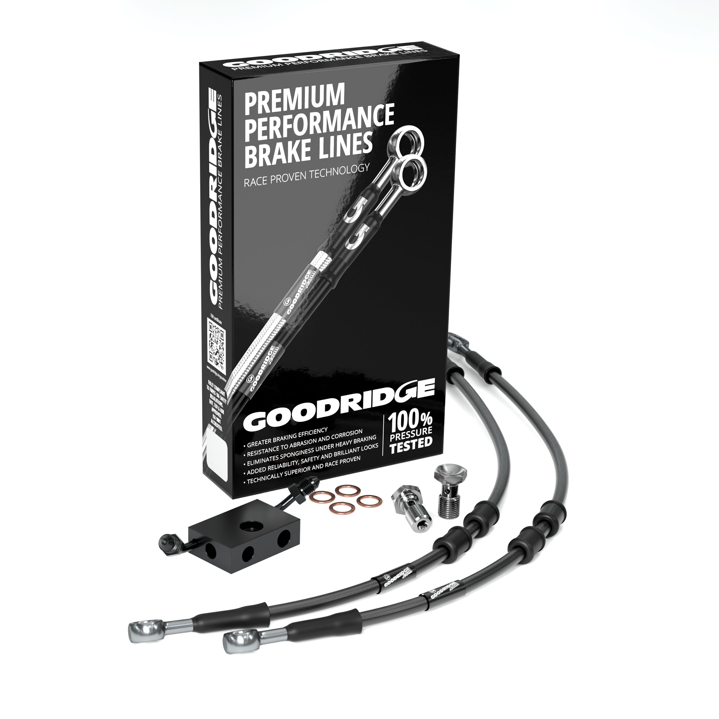 FRONT PERFORMANCE BRAKE HOSE KIT FOR HARLEY DAVIDSON FLD DYNA SWITCHBACK (ABS) 12-16