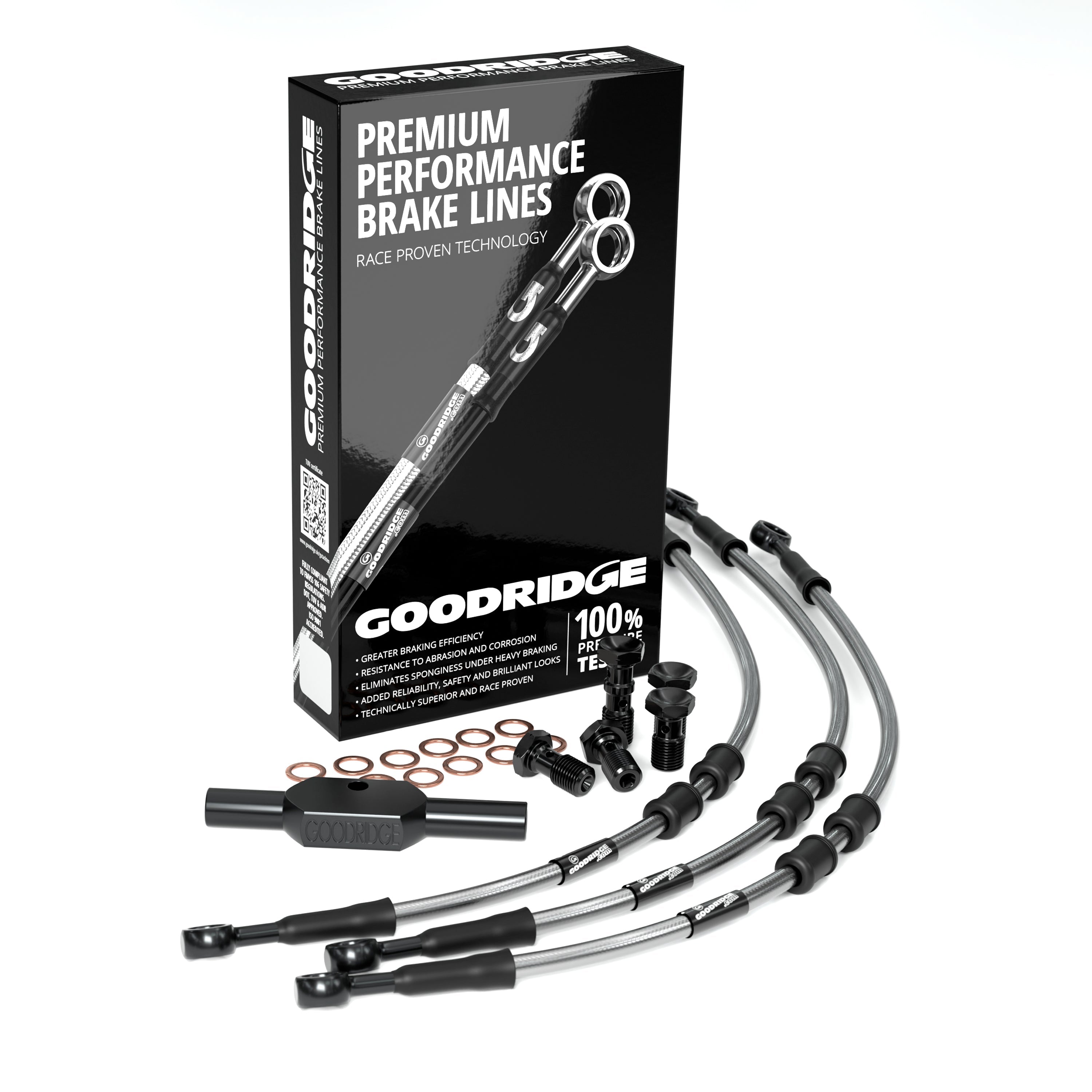 FRONT PERFORMANCE BRAKE HOSE KIT FOR HARLEY DAVIDSON FLHRC ROAD KING CLASSIC (NO ABS) 08-13 Harley Davidson