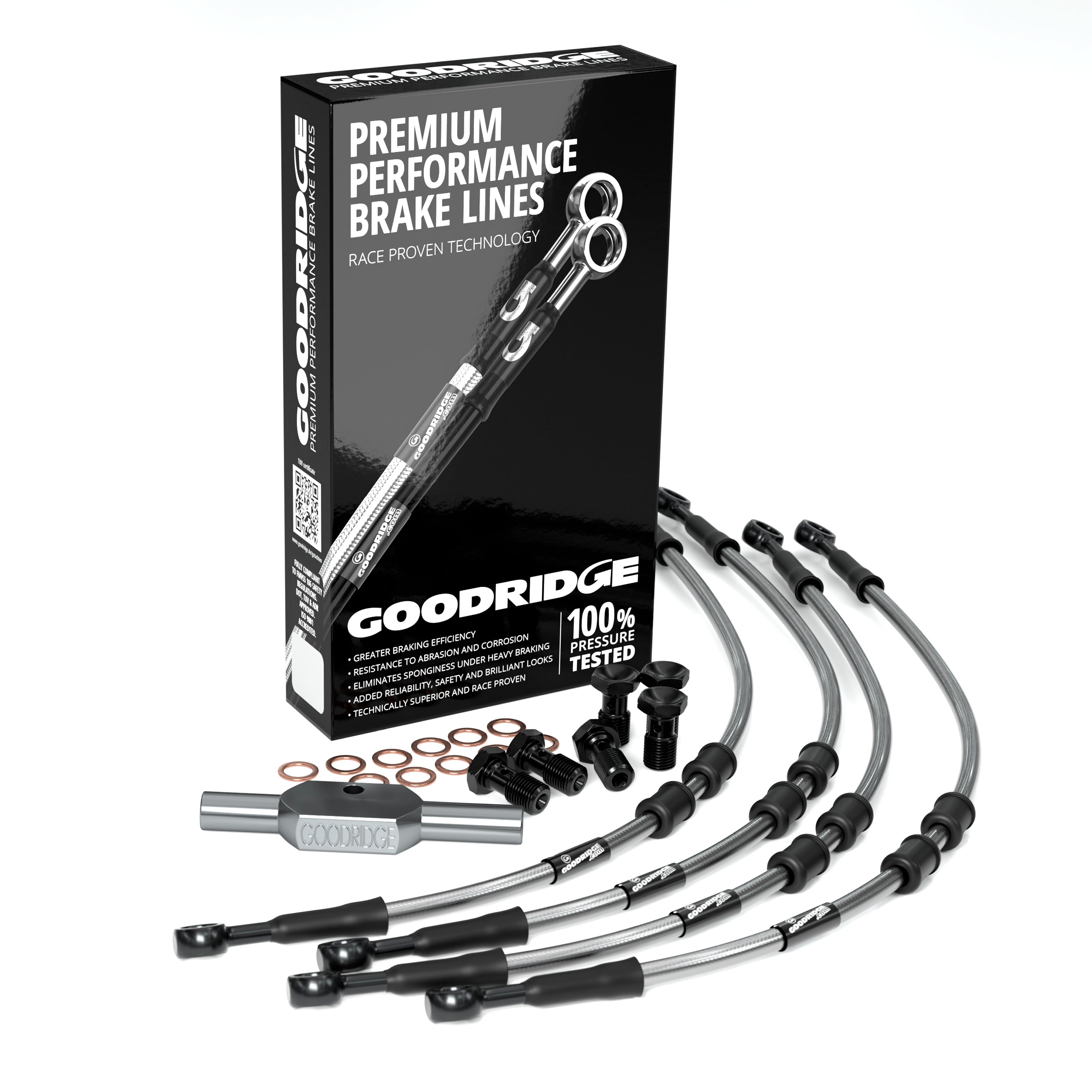 FRONT PERFORMANCE BRAKE HOSE KIT FOR HARLEY DAVIDSON FLHRSE4 CVO ROAD KING (ABS) 08-12 Harley Davidson