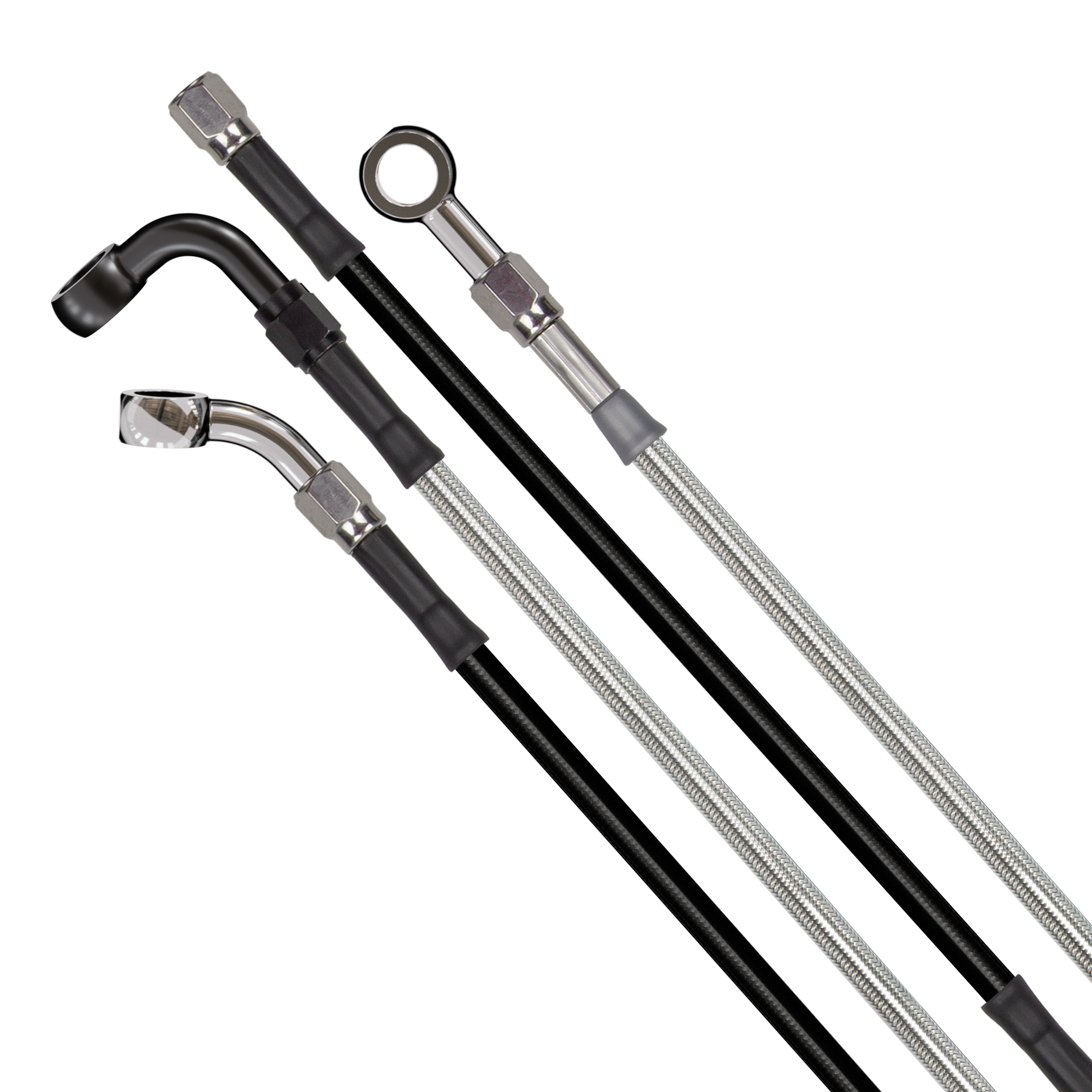 V-TWIN UNIVERSAL BRAKE LINES - BLACK